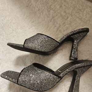 Zara Silver Mesh Women's Mules